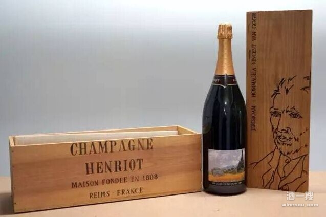 Champagne Henriot Rose Noire « Hommage à VanGogh » jéroboam 1982
