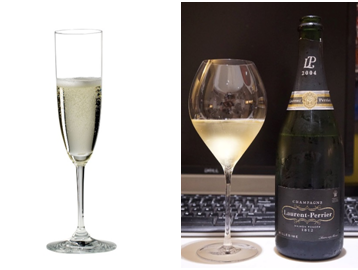 左图为传统香槟杯，右图为新式香槟杯